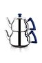 Marmaris Mega Size Teapot with Blue Handle and Strainer - 5