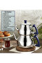 Marmaris Mega Size Teapot with Blue Handle and Strainer - 2