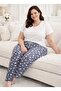 Large Size Women's Viscose Fabric Combed Cotton Battal Single Pajama Bottom 01 Gray - 6