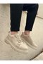 Rubber Laced Men's Casual Shoes Cream Suede (Cream Sole) - 4