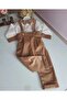 Milk Coffee Velvet Salopet Set - 2