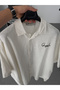 White Chaplin Short Sleeve Oversized Shirt Sw-1579 - 6