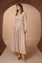 Pleated Long Skirt with Belt and Buttons, Women's Hijab Suit, Beige 1200 - Premium Series - 6