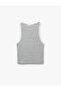Cotton Sleeveless Crew Neck Ribbed Crop Tank Top - 4