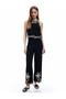 Viscose Fabric Embroidery Detailed Crew Neck Sleeveless Crop Blouse - 2