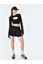 High Waist Slim Fit Tennis Skirt with Shorts - 2