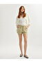 Lace-Up Linen Blended Mini Shorts with Pockets - 2