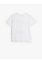Rabbit Print Crew Neck Short Sleeve Cotton T-Shirt - 2