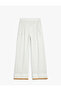 Cotton Linen Fabric Blended High Waist Long Wide Leg Pants - 3