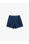 Linen Blended Double Breasted Mini Shorts Skirt - 4