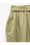 Loose Fit Parachute Fabric Belted Pocket Long Flared Skirt - 6