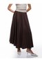 Flared Pleated Satin Bell Skirt with Elastic Waist Detail - 2
