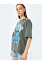 Stitch Licensed Printed Short Sleeve Crew Neck Oversize T-Shirt - 3