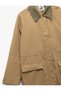 Long Trench Coat with Zipper Pocket and Lapel Detail - 6