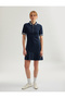 Slim Fit Short Sleeve Half-Zip Detail Mini Polo Neck Dress - 2