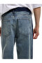 Regular Waist Cotton Pocket Detailed Loose Baggy Jean Trousers - 3