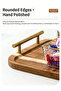 Wooden Coffee Tray with Golden Handle 30X19 cm | Natural Solid Wood Serving Tray, Double-Ear Design Easy to Hold, Rounded Edges Hand Polished, Multi-Use Tea Tray for Home Decor - 3