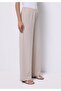 Regular Fit Mid Waist Straight Pocketed Women's Beige Sweatpants - 4