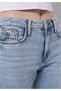 Straight Fit Mid Waist Straight Leg Women's Indigo Jean Trousers - 5