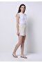 Regular Fit High Waist Striped Women's Stone Shorts - 3