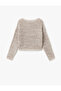 Crew Neck Openwork Long Sleeve Knitwear Sweater - 4