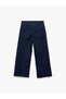 High Waist Wide Leg Ribbed Buttoned Jean Trousers - Culotte Jeans - 5