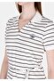 Regular Fit Striped Pocketless Women's White Short Sleeve Dress - 4