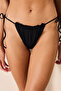 Basic Side String Tied Black Bikini Bottom