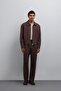 Coffee Relax Fit Pleated Men's Trousers - 2