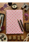 دفتر ملاحظات منقوش على شكل قلب وردي – 60 ورقة / 120 صفحة – حلزوني سلكي غير مسطر