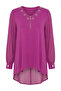 Plus Size V-Neck Long Sleeve Cutout Chiffon Lycra Viscose Tulle Blouse 110881 - 7