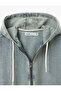 Oversize Cotton Sleeveless Denim Vest with Hooded Zippered Flap Pockets - 5