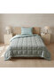 Single Reversible Welsoft Comforter Duvet Set Green 155X215 cm - Dormio Soft Bloom Series - 4