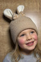 Girl's Beige Rabbit Ear Beret |   Fleece-Lined Winter Hat F Bow Detail Hat - 3