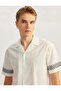 Cotton Turn-Down Collar Regular Fit Pattern Embroidered Short Sleeve Shirt - 2