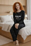 Sleepy Elite Viscose Black Anti-Sweat Pajama Set 3552 - 6