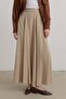 Pieced Modal Basic Flared Skirt Beige - 2