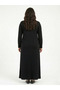 Modal Fabric Patchwork Dress with Stone Print and Synthetic Leather Details, Loose Fit - 4