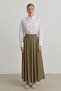 Pieced Modal Basic Flared Skirt Khaki