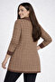 Women's Front Button Double Pocketed Patterned Glittery Plus Size Cardigan - 4