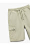 Cotton Basic Parachute Shorts with Lace-Up Waist and Pocket Detail - 3