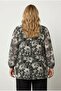 Plus Size Long Sleeve Pleated V-Neck Lycra Lined Viscose Tulle Blouse 303115 - 6