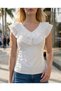 Cora V-Neck Pleated Flounce Casual Women's Blouse - 4