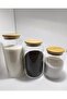 3-Piece Vacuum Bamboo Lid Glass Storage/Organization Jar 1130 Ml/900 Ml/635 ml - 2