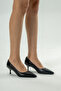 Black Genuine Leather Stiletto