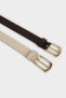 Women's Oval Buckle Faux Leather Daily Belt H5079Axns - 3