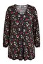 Plus Size Long Sleeve V Neck Front Pleated Floral Print Blouse 303720 - 7