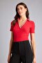 Slim Fit Polo Collar Ribbed Camisole Short Sleeve Polo T-Shirt E5786Ax26Sp - 3