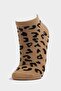 Women's Leopard Patterned 5-Piece Cotton Booties Socks G3569Axns - 2