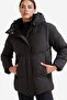 Windproof Water Repellent Regular Fit Half Fleece Lined Hooded Zippered Winter Coat A1553Ax25Wn